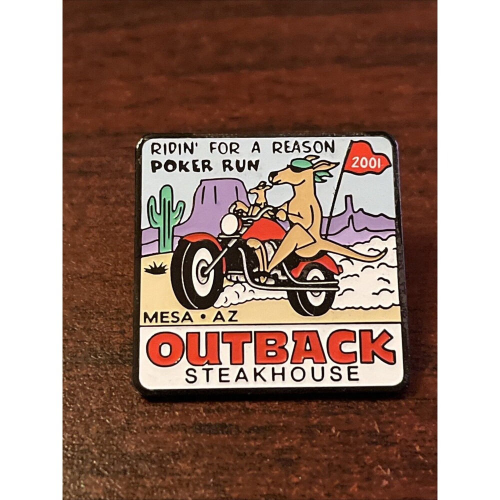 Outback Steakhouse Mesa Arizona Poker Run 2001 Kangaroo Lapel Hat Pin